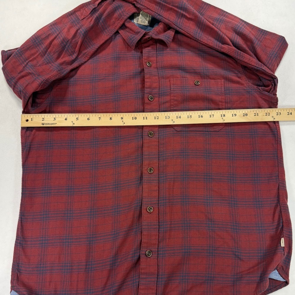 LL Bean Flannel Shirt Mens Medium Red Blue Plaid Traditional Fit 513053 - Picture 8 of 9